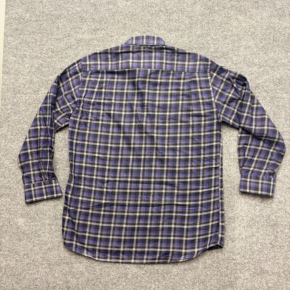 St. Croix Shirt Purple Black Plaid Long Sleeve Button Down Brushed Cotton Mens L - Picture 3 of 11
